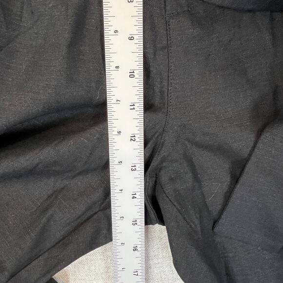ON 34th Paperbag Pants Women's 8 Black Linen Blend Cropped High Rise NWT - Picture 9 of 10